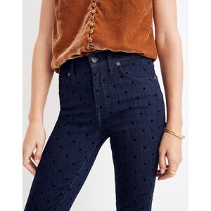 Madewell 9" Mid-Rise Skinny Jeans: Flocked Dots Edition